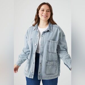 Light Wash Denim Jacket Coat, New